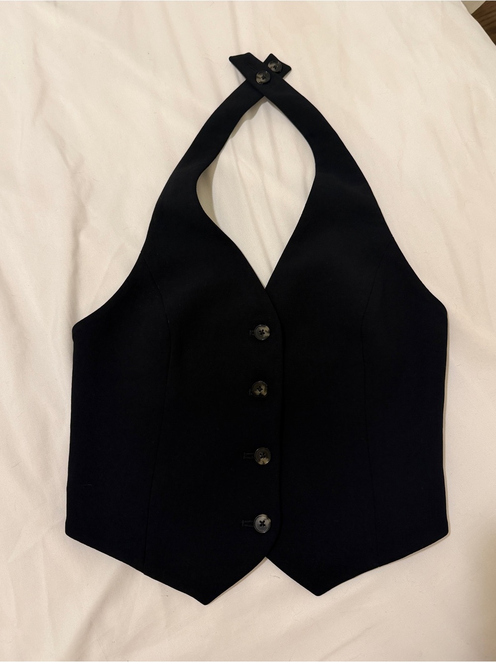 Aritzia Linen Halter Button-Front Vest